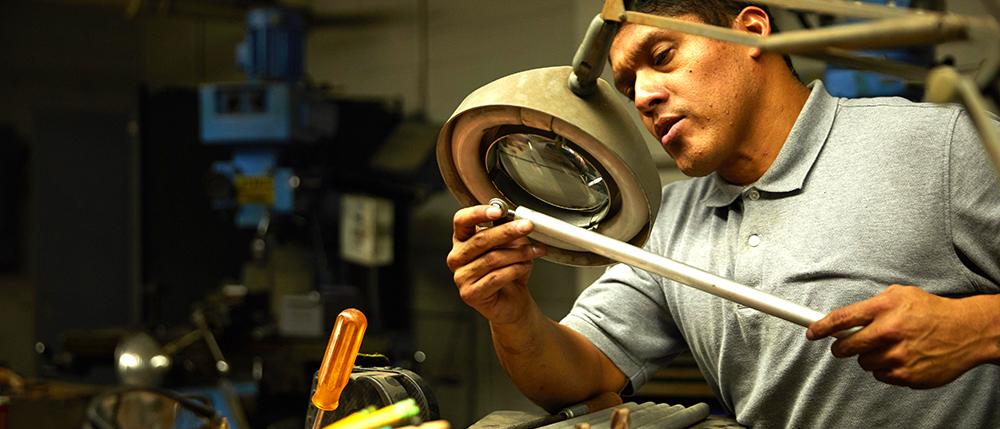 Man working in a workshop.